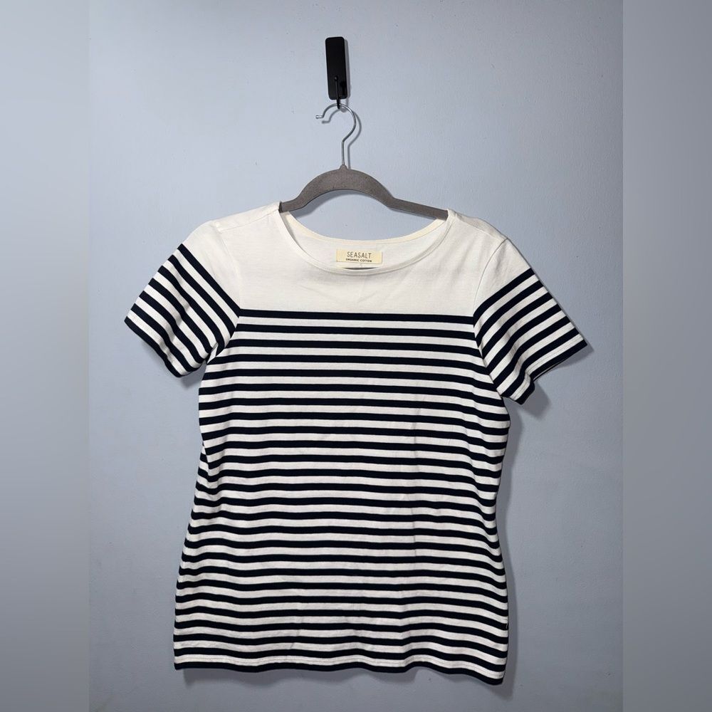 Seasalt women’s Sailor T-Shirt 100% organic cotton with Breton stripes Sz 6 NWOT
